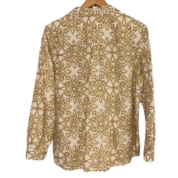Charter Club Luxury Linen / cotton Shirt with Gold Pattern size XXL - Picture 7 of 10